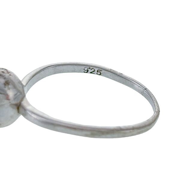 Vintage Sterling Silver 925 6mm Blue Glass Ring Size 4.5 - Picture 3 of 7